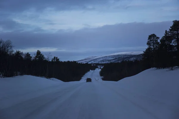 Route Hiver Nuorgam Laponie Finlande — Photo