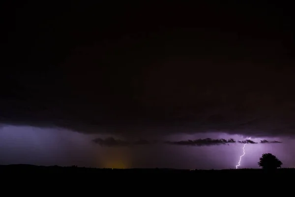 Lightning Balaguer Lleida Katalónia Spanyolország — Stock Fotó