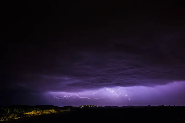 Relámpagos Balaguer Lleida Cataluña España — Foto de Stock