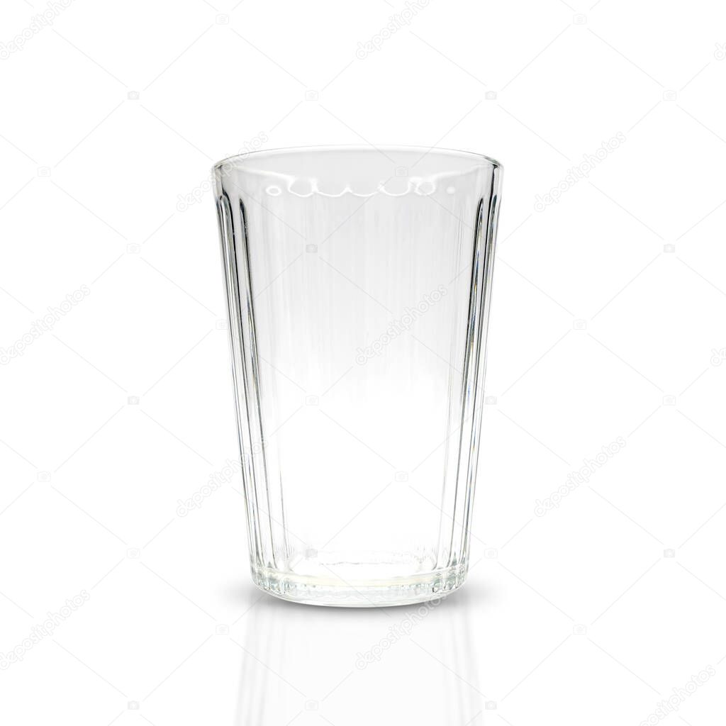 Empty glass for water or beverage on white background. with cliping paths.