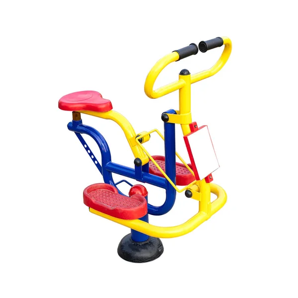 Exercise Equipment Red Yellow Blue Color Isolated White Background Clipping — Stock Photo, Image