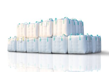 Jumbo bags white colour, rice packaging isolated on white background. with clipping paths. clipart