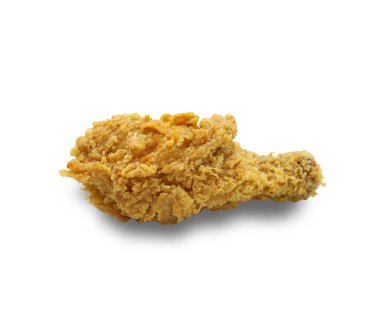 Beyaz arka planda izole edilmiş baharatlı kızarmış tavuk. kırpma yolları ile.