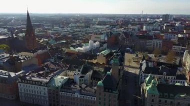 İsveç 'in Malmö semtinin hava manzarası