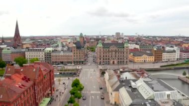 İsveç 'teki Malmö' nün havadan görünüşü