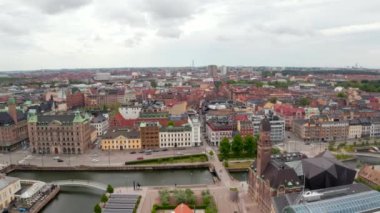İsveç 'teki Malmö' nün havadan görünüşü