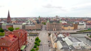 İsveç 'teki Malmö' nün havadan görünüşü