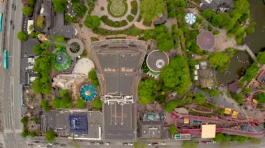 Kopenhag Danimarka 'daki lunapark ve bahçe manzarası