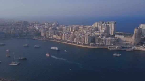 Vista panoramica aerea dell'antica capitale della valletta a malta — Video Stock