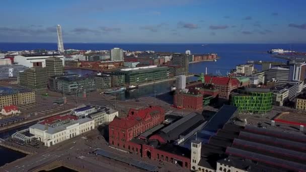 Luftaufnahme von malmö viertel schweden — Stockvideo