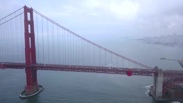 Vista aerea del ponte del cancello d'oro a San Francisco — Video Stock