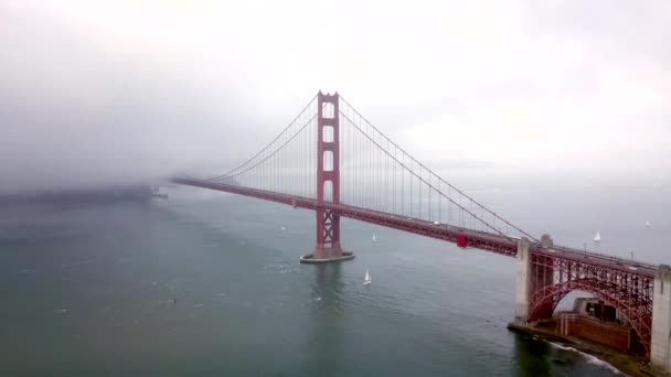 Vue aérienne du pont de la porte d'or à san francisco — Video