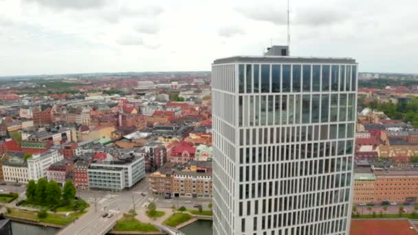 Вид з повітря на старе мальме в Швеції — стокове відео