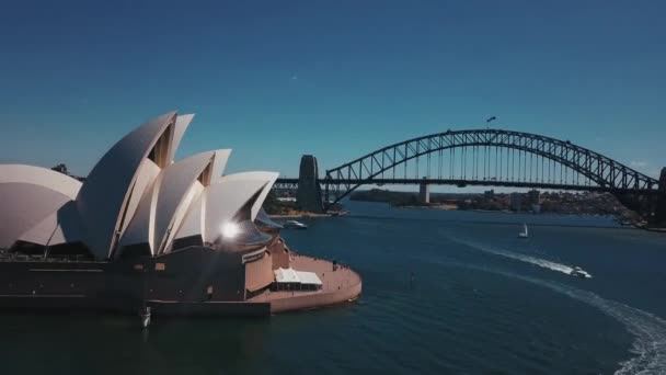 Vista aérea da casa de ópera sydney — Vídeo de Stock