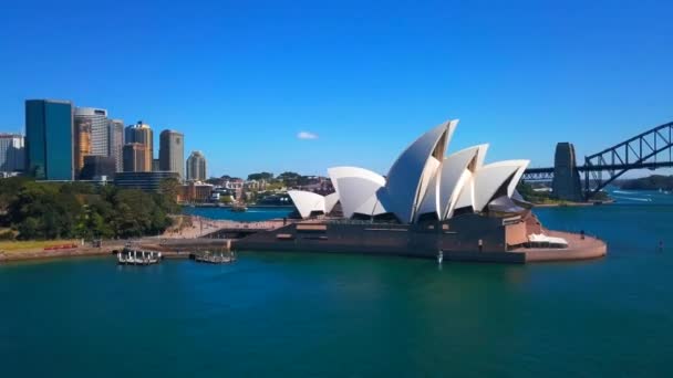 Vista aerea del teatro dell'opera di Sydney — Video Stock
