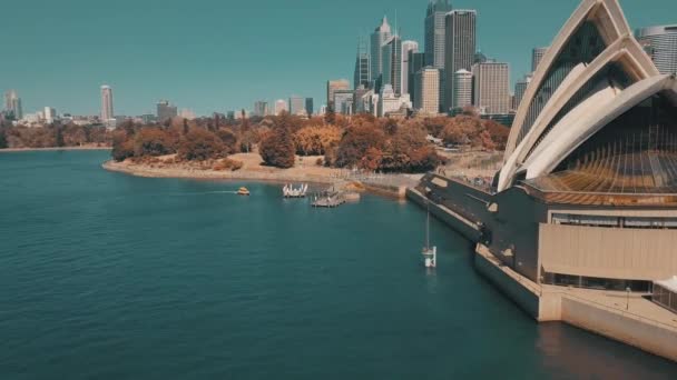 Vista aérea da casa de ópera sydney — Vídeo de Stock