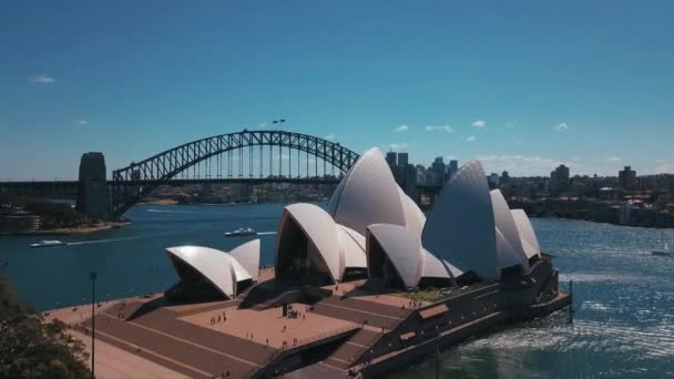 Luftaufnahme des Opernhauses von Sydney — Stockvideo