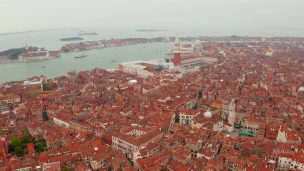 Krásný letecký výhled na Benátky Itálie — Stock video