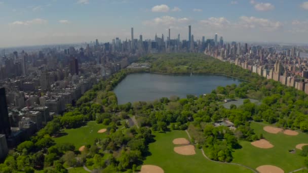 Central Park Luftaufnahme manhattan new york park — Stockvideo