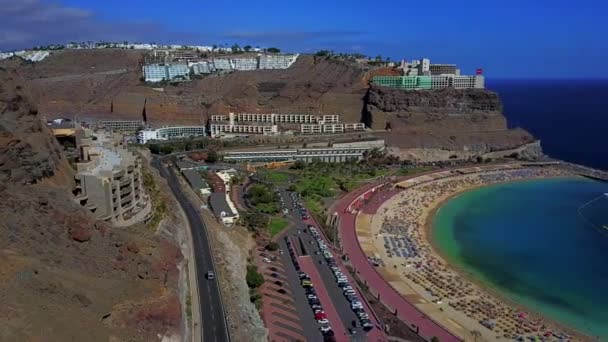 Пляж в tossa de mar costa brava catalonia spain — стоковое видео