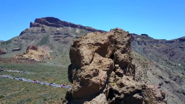 Beautiful aerial view of the nature in spain on the island of tenerife mountains — Stock Video