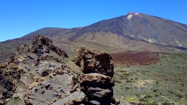 Prachtig uitzicht op de vulkaan op het eiland tenerife — Stockvideo