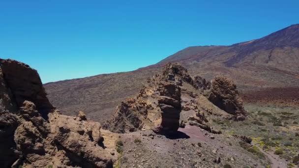 Beautiful teide aerial volcano view on the island of tenerife — Stock Video