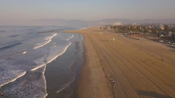 Los angeles city coastline aerial view — Stock Video