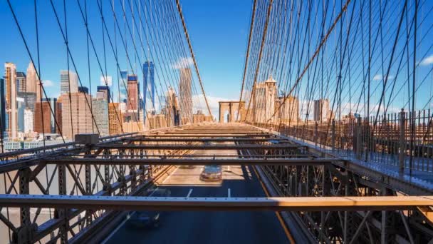 Časový skluz pohled na brooklynský most — Stock video
