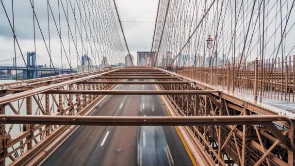 Časový skluz pohled na brooklynský most — Stock video