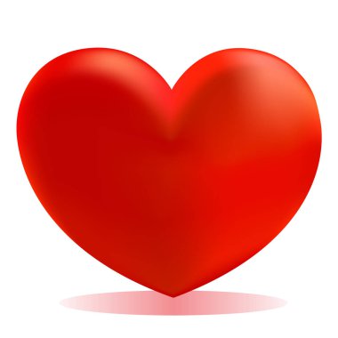 Beyaz izole yansıması ile kırmızı kalp.