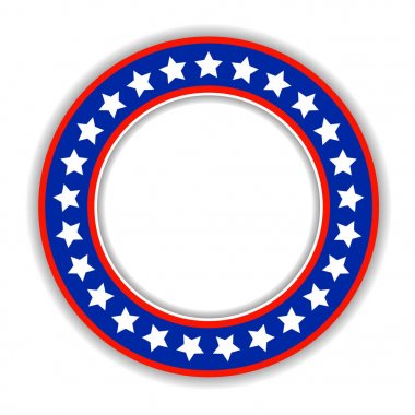 Amerikan bayrağı soyut yuvarlak kare, rozet, logo