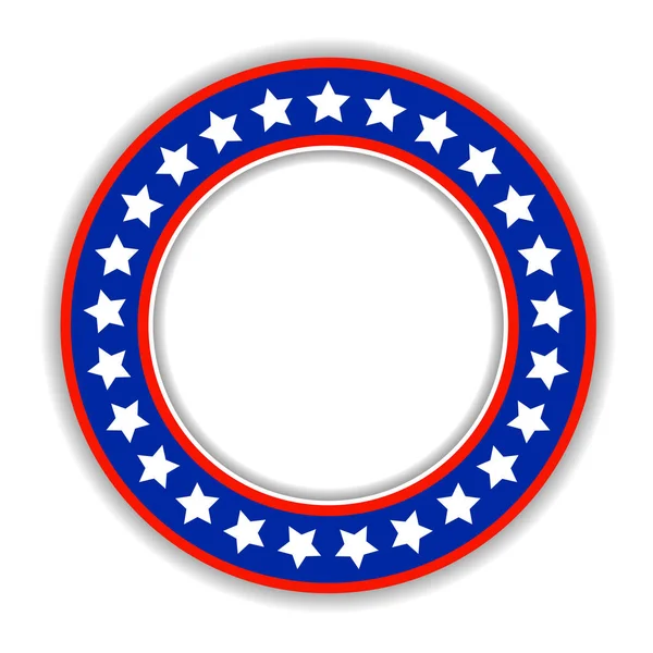 American flag abstract round frame, badge, logo — Stock Vector