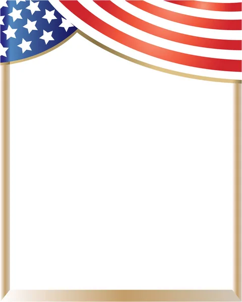 Frame wave with USA flag with empty space for your design. — Stock Vector