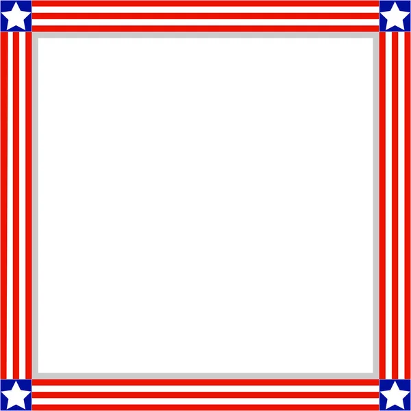 Square Patriotic frame with the symbols of the USA flag. — Stock Vector