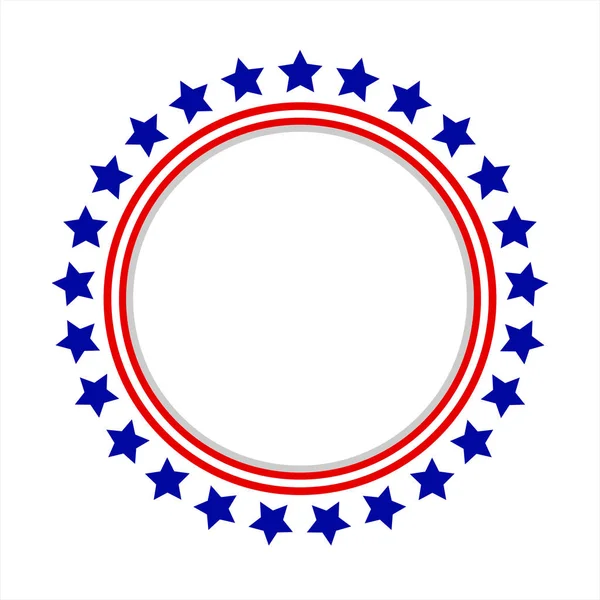 Round frame American flag stylized logo, symbol, emblem — Stock Vector