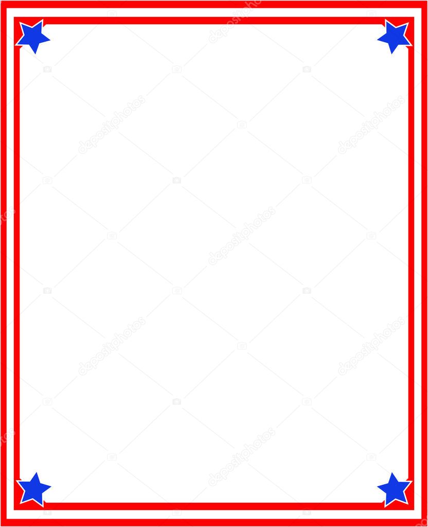 USA flag photo frame and leaflet