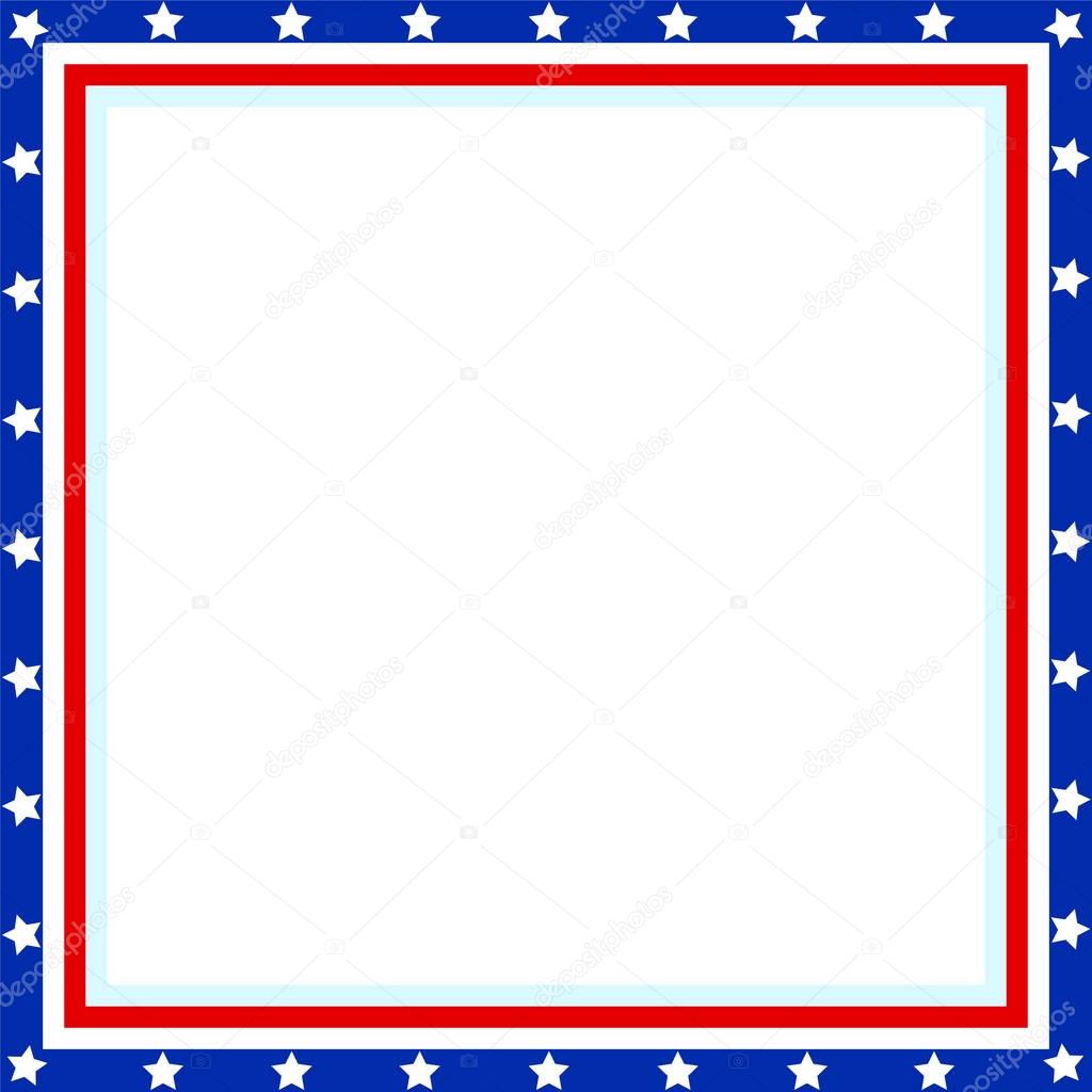 American flag Patriotic border