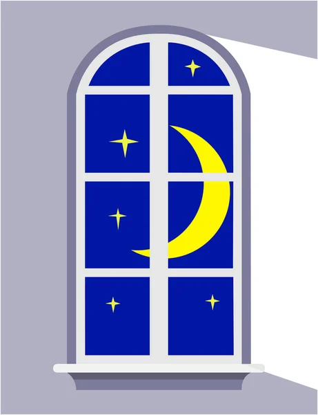 Noční okno moonlight, dobrou noc. — Stockový vektor