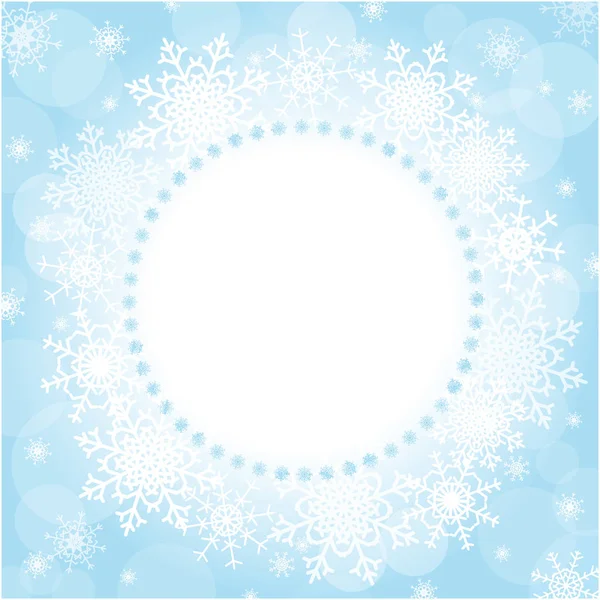Kış Noel yuvarlak çerçeve kar taneleri