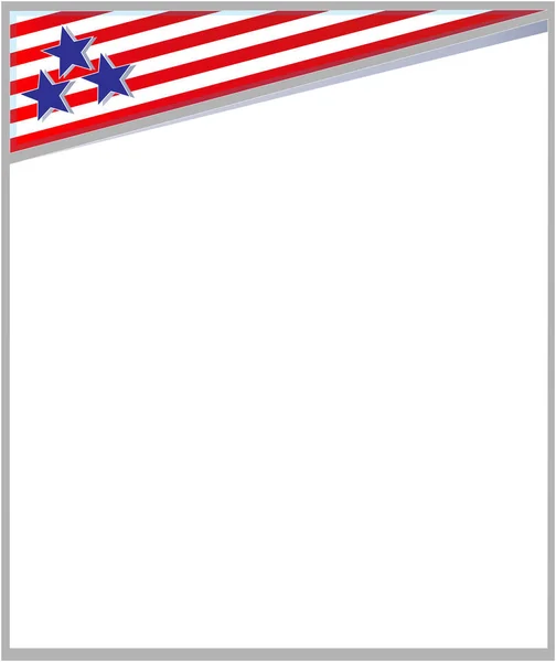 Folheto de design de modelo de quadro de bandeira americana — Vetor de Stock