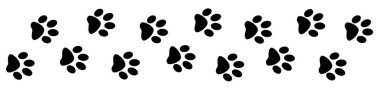 Paw prints dog track banner design template decorative divider border clipart
