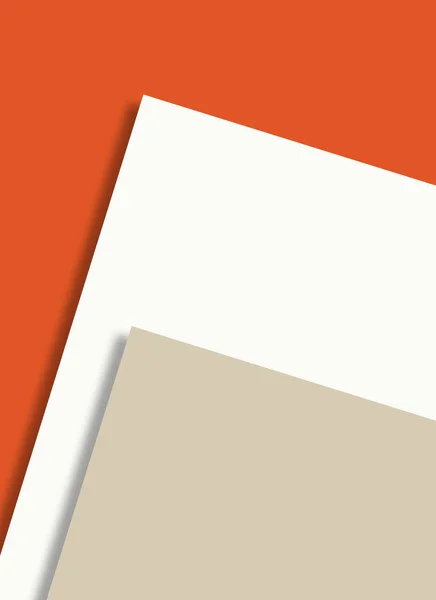 Paper Sheets Empty Space Text Orange Background Layout — ストック写真