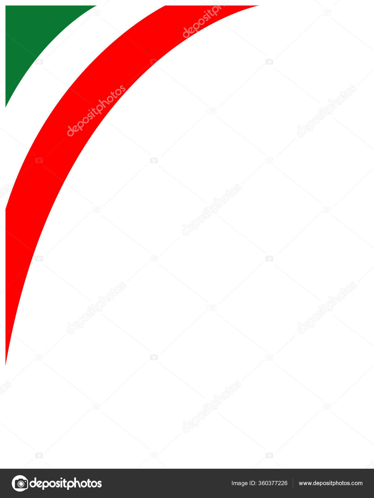 Italian Flag Corner Frame Empty Space Your Text Stock Vector by