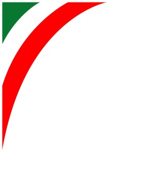 Metnin için boş alanı olan İtalyan bayrak köşe çerçevesi.