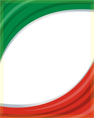 Metnin için boş alanı olan İtalyan bayrak köşesi çerçeve arkaplanı.
