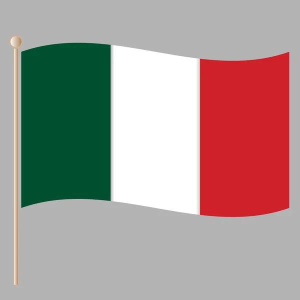 Italská Vlajka Plátno Vlnění Vzor Pozadí Plakát — Stockový vektor