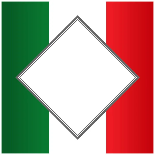 Modello Copertina Cornice Bandiera Italiana Con Spazio Vuoto Testo — Vettoriale Stock