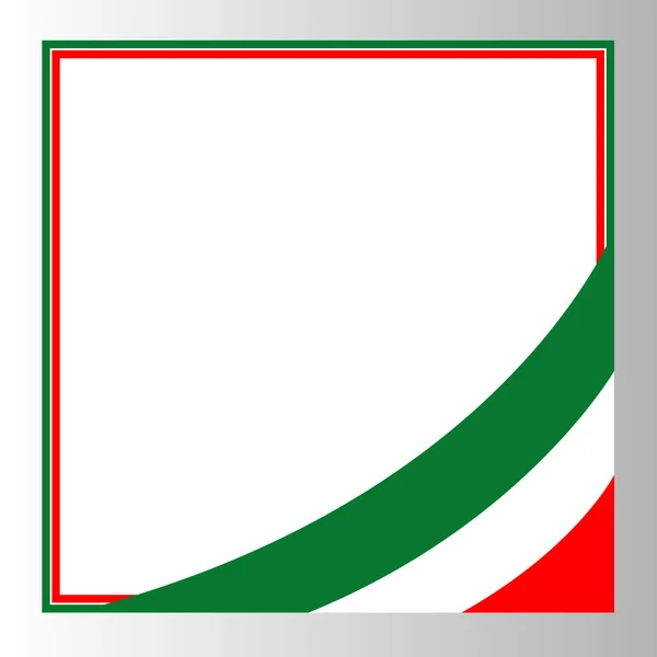 Italiensk Flagga Hörn Gräns Med Plats För Din Text — Stock vektor