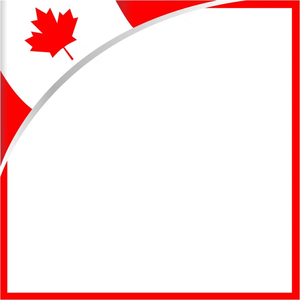 Bandera Canadiense Simbolismo Marco Esquina Con Espacio Vacío Para Texto — Vector de stock